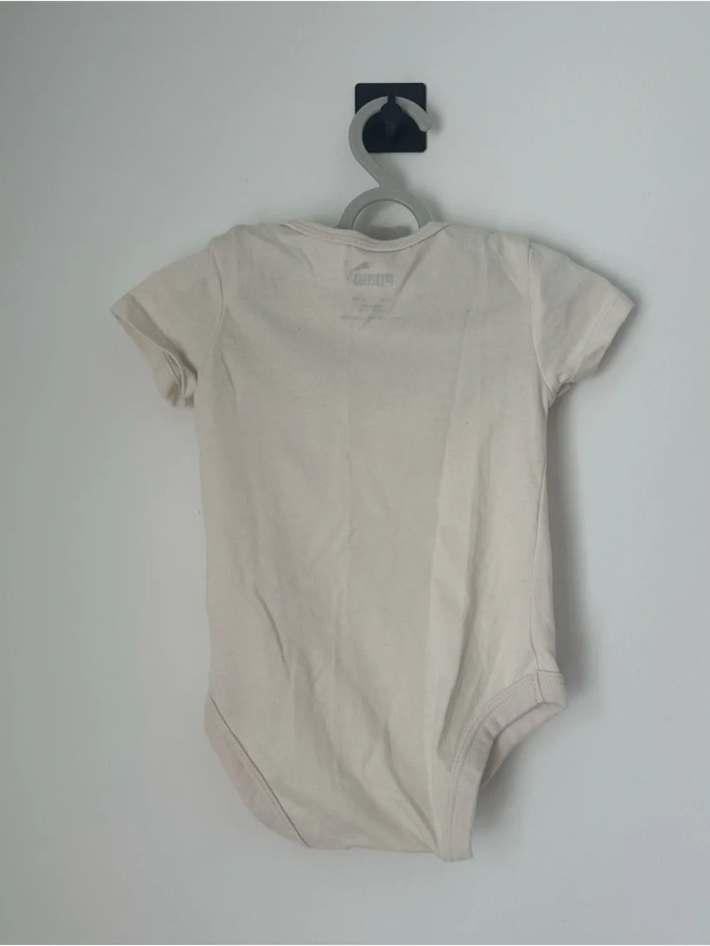 Puma Cream Baby One-Piece Bodysuit with Black Puma Logo